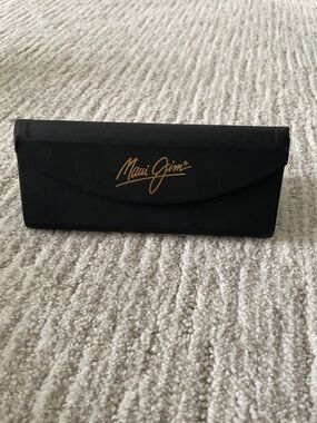 Maui Jim Black Sunglasses Case with Gold Script Logo